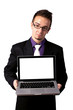 Young businessman with laptop