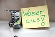 Schild für Demenzkranke "Wasser aus"