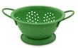 Green Colander On White