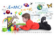 Foto: Young Boy on Laptop Computer Learning Young Boy on Laptop Computer Learning