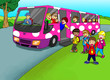 Cartoon illustration of a group of children going to excursion Cartoon illustration of a group of children going to excursion