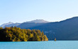 Wolfgangsee lake, cliffs and mountains