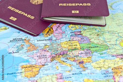 Photo: Reisepässe auf Europa Reisepässe auf Europa