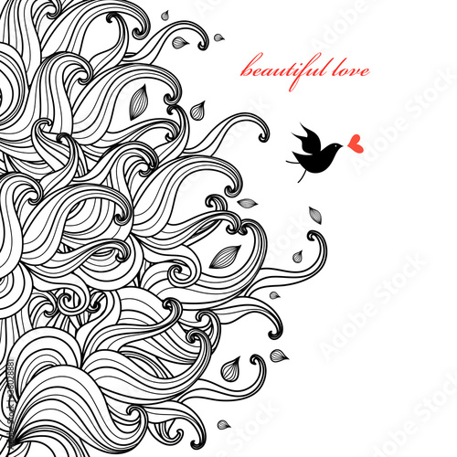 Vector: greeting card with a love bird greeting card with a love bird