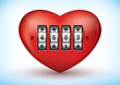 Heart with a combination lock Heart with a combination lock
