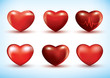 Set of 3d hearts Set of 3d hearts