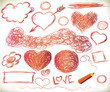 Handdrawn hearts Handdrawn hearts