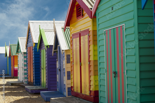 Photo : Cabanes de plage colorées - Brighton beach - Melbourne Cabanes de plage colorées - Brighton beach - Melbourne