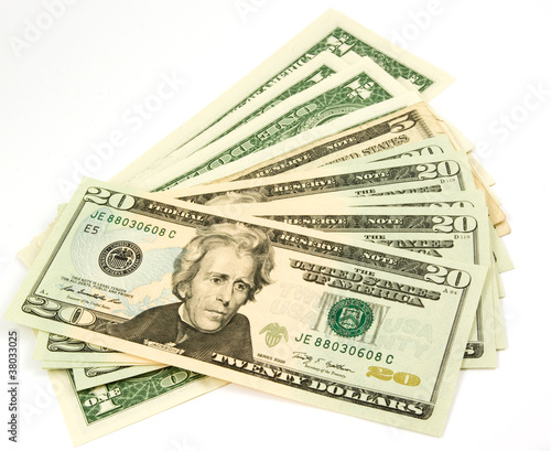 Photo: fan of dollar bills fan of dollar bills