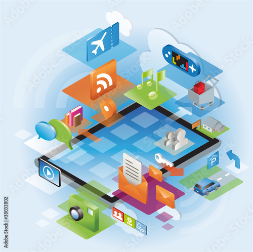 Vector: Tablet PC+ Cloud + Apps Tablet PC+ Cloud + Apps