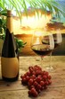 Rotwein bei Sonnenuntergang