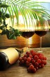 Rotwein bei Sonnenuntergang