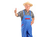 Mature smiling farmer giving a thumb up Mature smiling farmer giving a thumb up