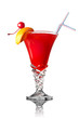 red cocktail isolated on white