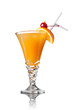 yellow cocktail isolated on white