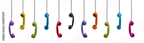 Photo: Colored vintage phones Colored vintage phones