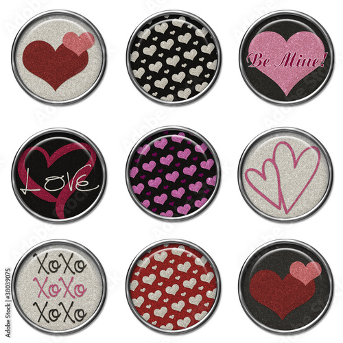 Illustration: 3D Button Set - Glitter 3D Button Set - Glitter