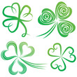 Set of shamrocks.