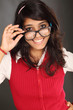Teen girl wearing glasses