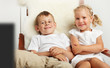 Children watching TV