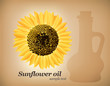 Sunflower and a carafe of oil