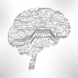 circuit board vector background, form of brain eps10