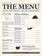 Restaurant menu design. Concept type of old newspaper