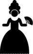Pictogram of a woman in period costume Pictogram of a woman in period costume
