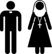 Pictogram of a priest and a nun