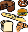 Illustration with a set of baking items