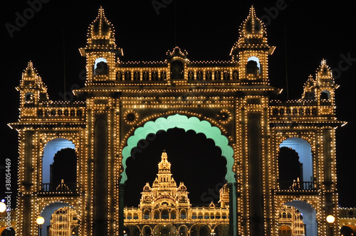 Photo: The Mysore Palace at night (India) The Mysore Palace at night (India)