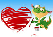 Dragon drawing the heart