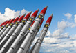 Illustration: Nuclear missiles against blue sky Nuclear missiles against blue sky