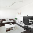 Photo: Modern living room with computer desk and the screen Modern living room with computer desk and the screen