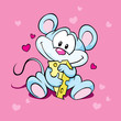 cute mouse hold cheese