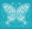 Butterfly Henna Paisley Doodle Vector Illustration