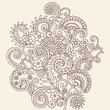Henna Doodle Flowers and Vines Vector Illustration Desgn