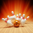 Illustration: Bowling Strike orange und rot Bowling Strike orange und rot