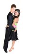 couple de danseurs latino isolé sur fond blanc