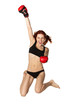 Girl in fighting gloves