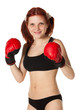 Girl in fighting gloves