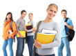 Group of happy students.
