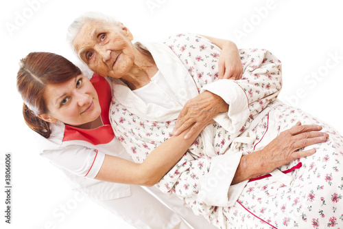 Photo: medical care for an old woman medical care for an old woman