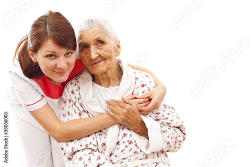 Photo: medical care for an old woman medical care for an old woman