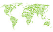 World map of eco icons