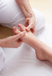 Detail foot reflexology massage