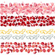 Seamless borders made of rose petals on white Seamless borders made of rose petals on white
