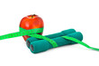 Apple and dumbbells