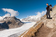 hike above AletschGlacier, Bernese Alps, Switzerland