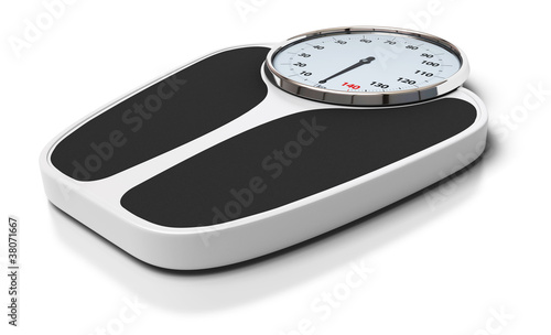 Illustration: bathroom scales over a white background bathroom scales over a white background